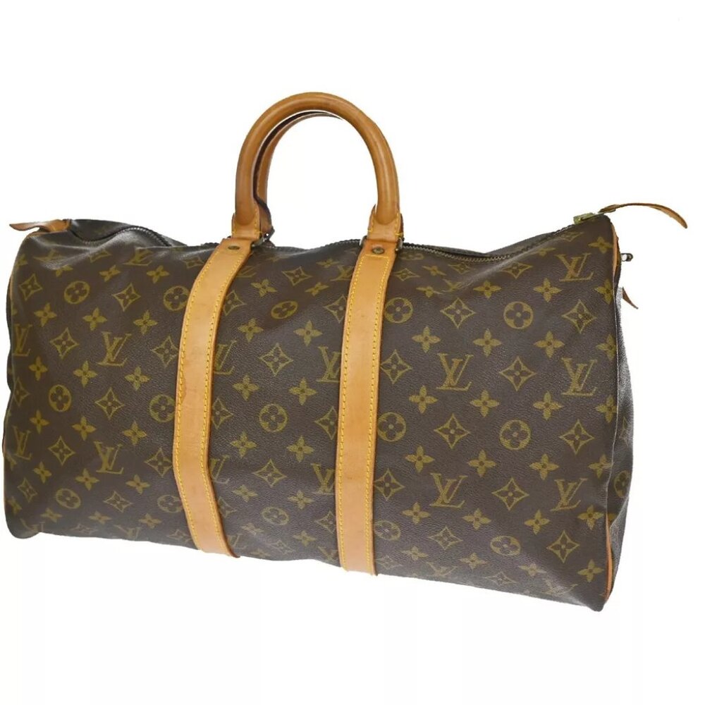 LOUIS VUITTON Keepall 45 Travel Hand Bag Monogram Leather Brown M41428 70SH220